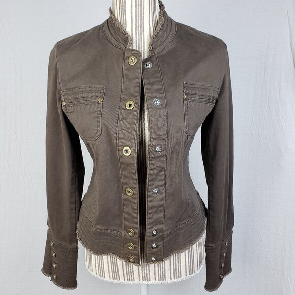 Vintage Jackets & Blazers - Vintage Y2K Adriana USA Army Style Jacket Military Utility Snap Buttons size L